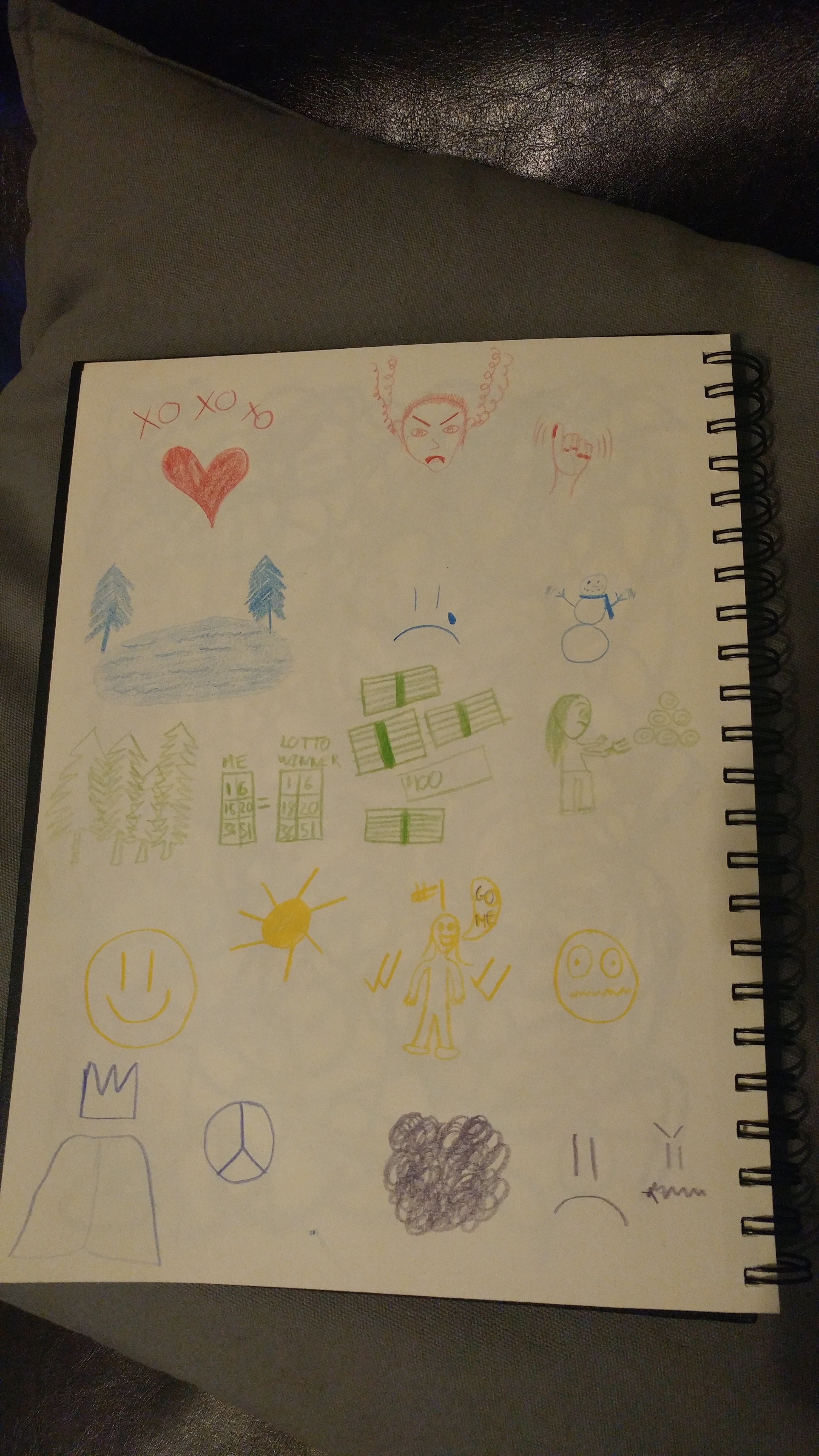 Colours associated with moods A drawing prompt for bingo, depicting different moods and colours